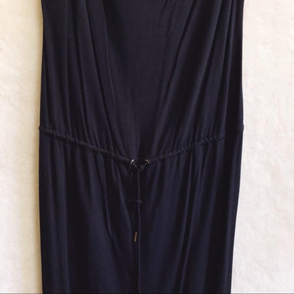 Banana Republic Navy Midi Tied V-Neck Dress - Picture 6 of 13